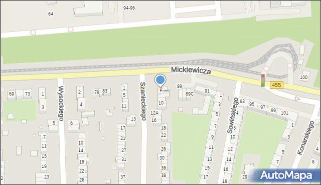 Wrocław, Szanieckiego Jana, 4, mapa Wrocławia