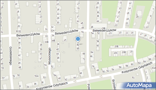 Wrocław, Szanieckiego Jana, 61, mapa Wrocławia