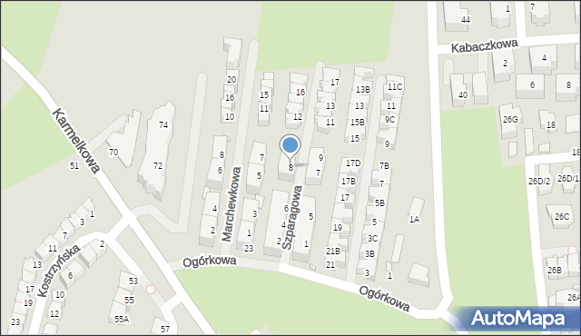 Wrocław, Szparagowa, 8, mapa Wrocławia