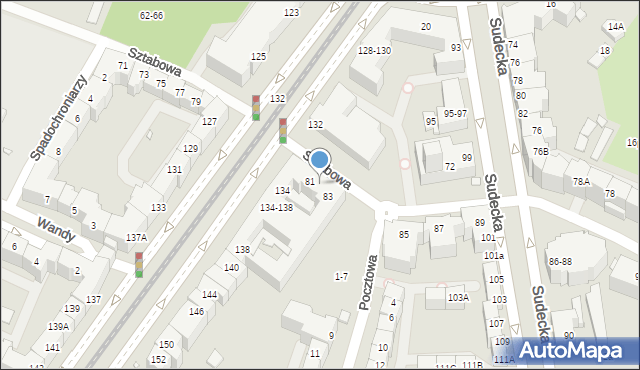 Wrocław, Sztabowa, 81-83, mapa Wrocławia