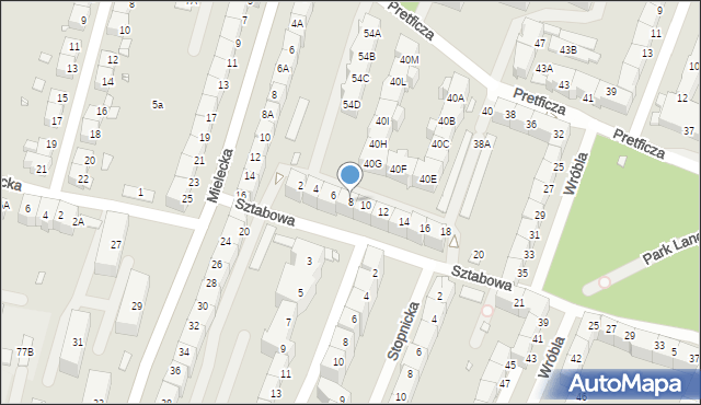 Wrocław, Sztabowa, 8, mapa Wrocławia