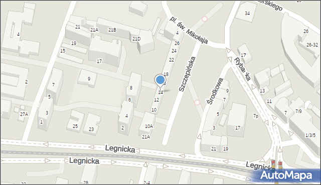 Wrocław, Szczepińska, 14, mapa Wrocławia