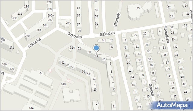 Wrocław, Szkocka, 48, mapa Wrocławia