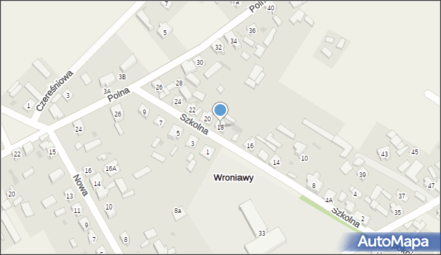 Wroniawy, Szkolna, 18, mapa Wroniawy