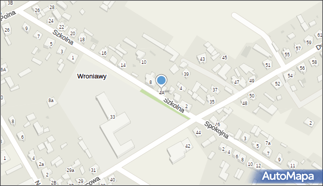 Wroniawy, Szkolna, 4A, mapa Wroniawy