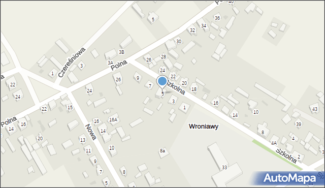 Wroniawy, Szkolna, 5, mapa Wroniawy