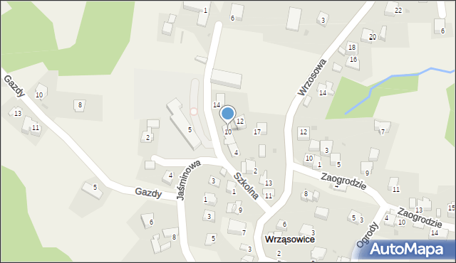 Wrząsowice, Szkolna, 10, mapa Wrząsowice