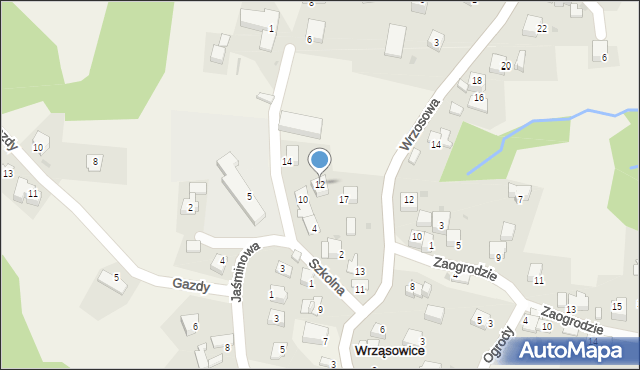 Wrząsowice, Szkolna, 12, mapa Wrząsowice