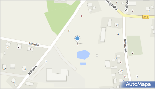 Wtelno, Szkolna, 3, mapa Wtelno