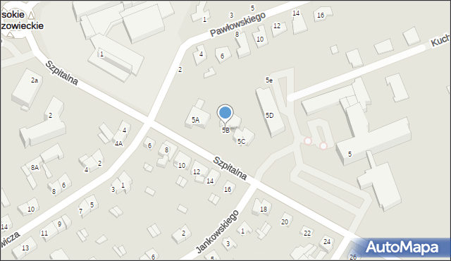 Wysokie Mazowieckie, Szpitalna, 5B, mapa Wysokie Mazowieckie