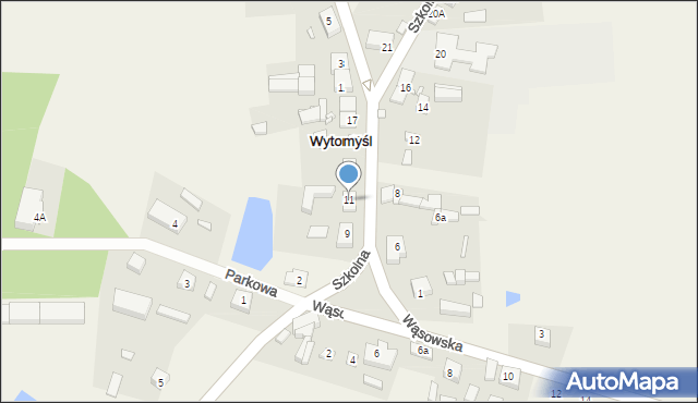 Wytomyśl, Szkolna, 11, mapa Wytomyśl