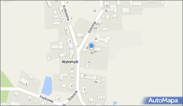 Wytomyśl, Szkolna, 14, mapa Wytomyśl