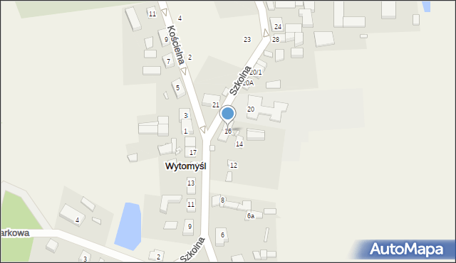 Wytomyśl, Szkolna, 16, mapa Wytomyśl