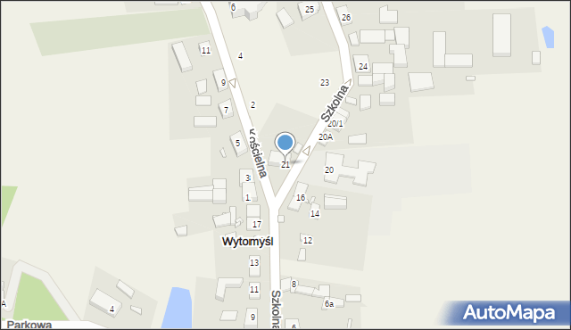 Wytomyśl, Szkolna, 21, mapa Wytomyśl