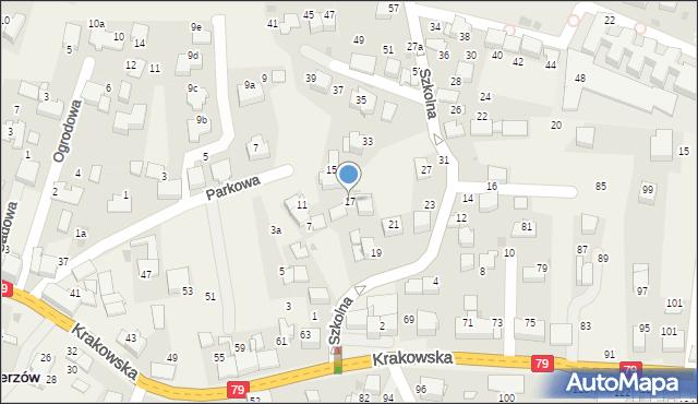 Zabierzów, Szkolna, 17, mapa Zabierzów