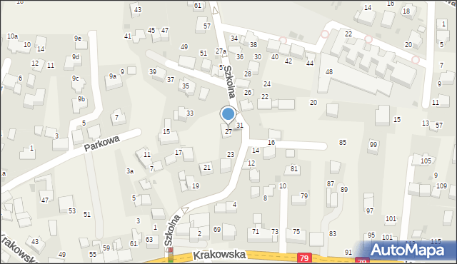 Zabierzów, Szkolna, 27, mapa Zabierzów