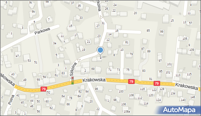 Zabierzów, Szkolna, 4, mapa Zabierzów