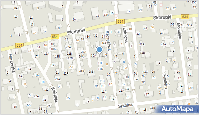 Ząbki, Szkolna, 11F, mapa Ząbki