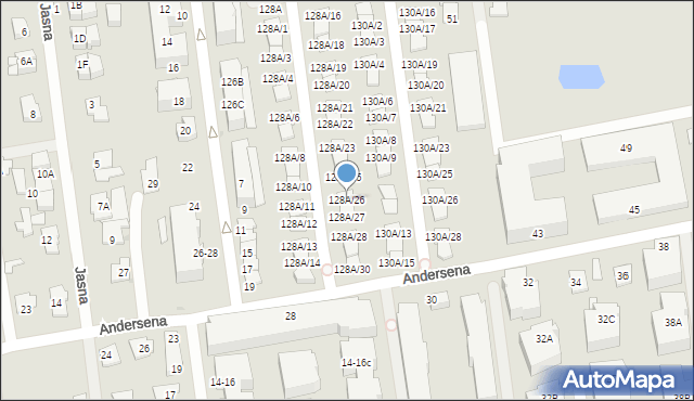 Ząbki, Szwoleżerów, 128A/26, mapa Ząbki