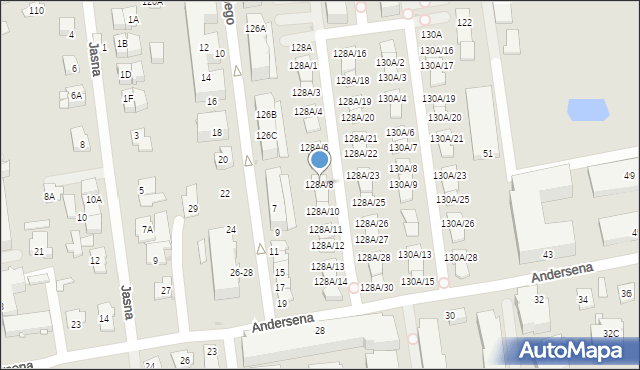 Ząbki, Szwoleżerów, 128A/8, mapa Ząbki