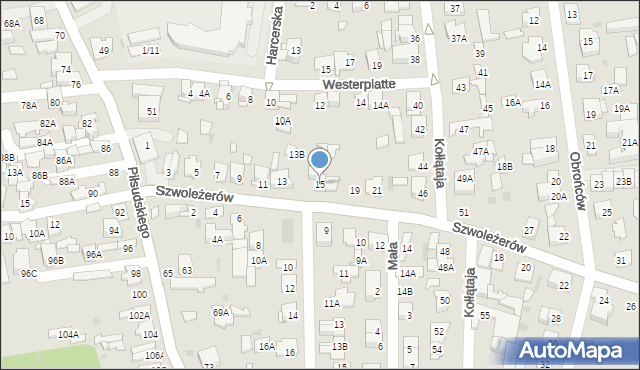 Ząbki, Szwoleżerów, 15, mapa Ząbki