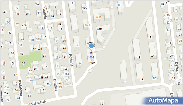 Ząbki, Szwoleżerów, 66F, mapa Ząbki