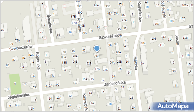 Ząbki, Szwoleżerów, 94, mapa Ząbki