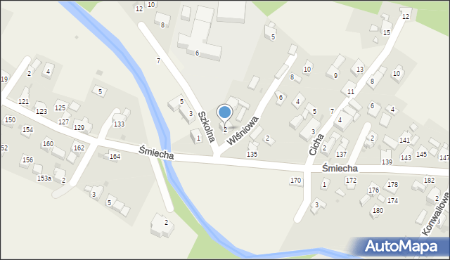 Żabnica, Szkolna, 2, mapa Żabnica