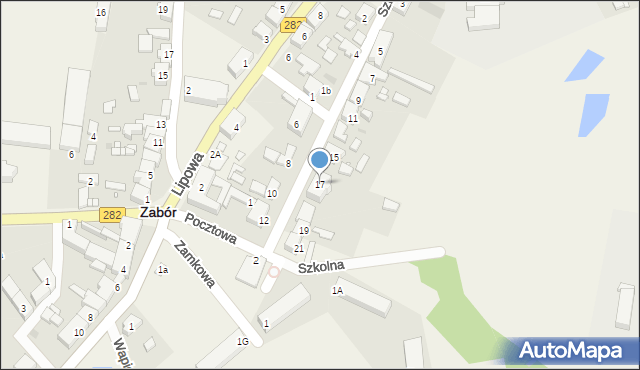 Zabór, Szkolna, 17, mapa Zabór