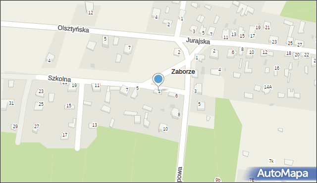 Zaborze, Szkolna, 1, mapa Zaborze