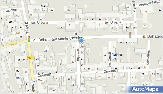 Zabrze, Szramka, ks. dr., 10, mapa Zabrza