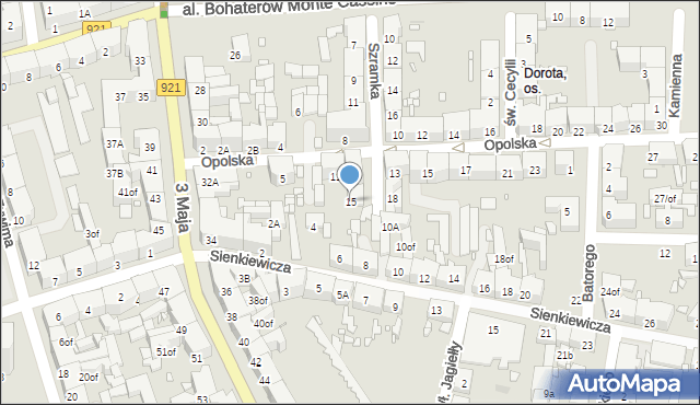 Zabrze, Szramka, ks. dr., 15, mapa Zabrza