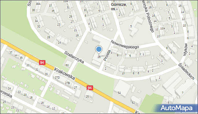 Zabrze, Szafarczyka Jana, 16, mapa Zabrza