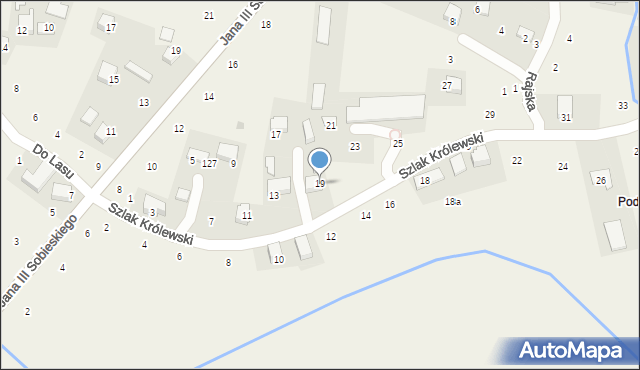 Zagacie, Szlak Królewski, 19, mapa Zagacie