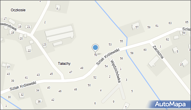 Zagacie, Szlak Królewski, 51, mapa Zagacie