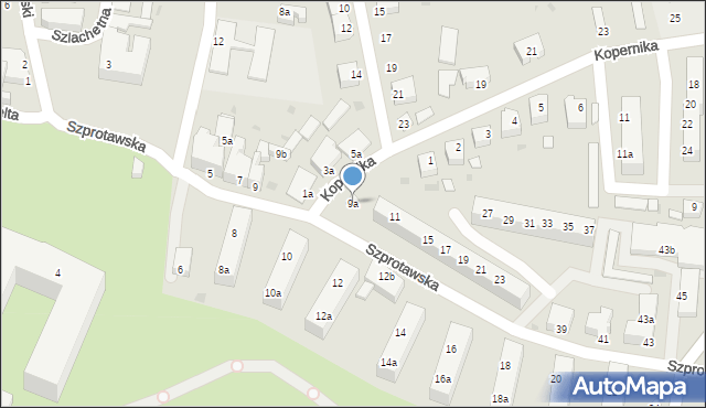 Żagań, Szprotawska, 9a, mapa Żagań