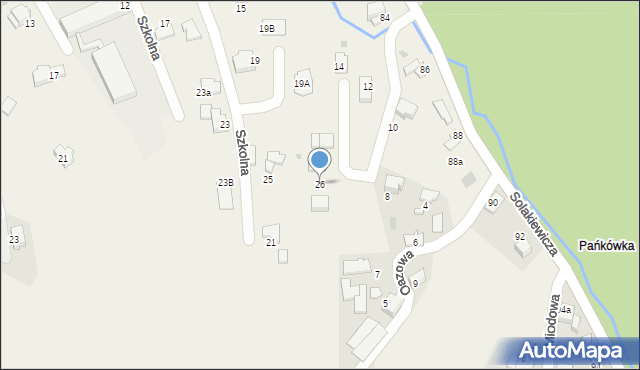 Zagórnik, Szkolna, 26, mapa Zagórnik