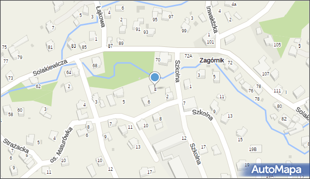 Zagórnik, Szkolna, 4, mapa Zagórnik