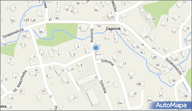 Zagórnik, Szkolna, 7, mapa Zagórnik