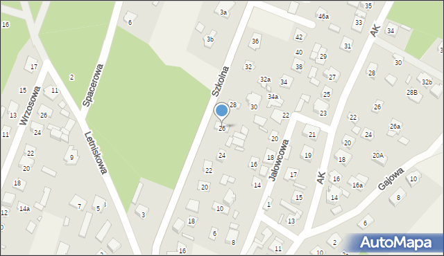 Zagościniec, Szkolna, 26, mapa Zagościniec