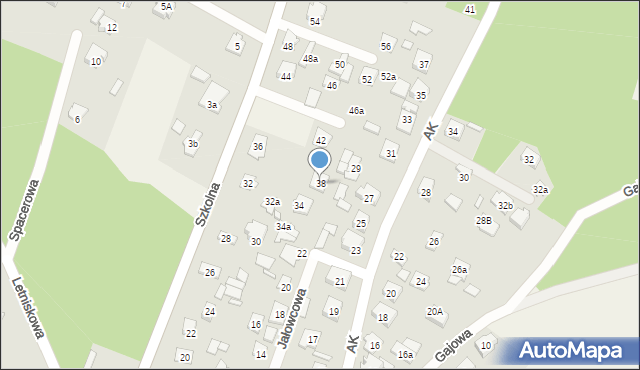 Zagościniec, Szkolna, 38, mapa Zagościniec