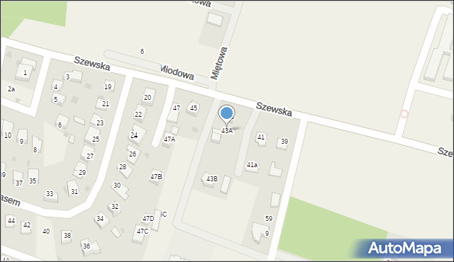 Zagrody, Szewska, 43A, mapa Zagrody