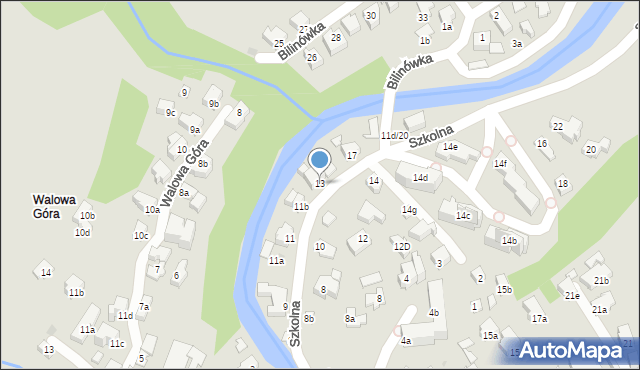 Zakopane, Szkolna, 13, mapa Zakopanego