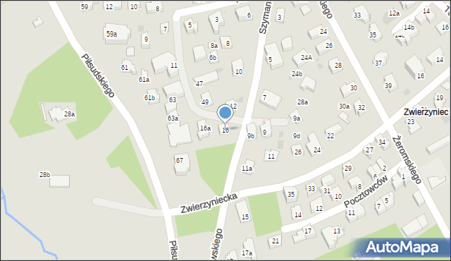 Zakopane, Szymanowskiego Karola, 16, mapa Zakopanego