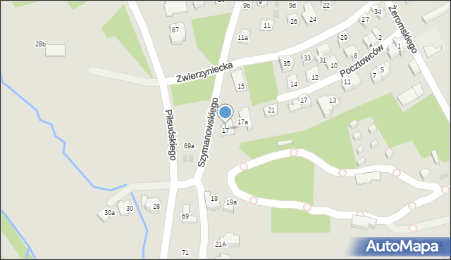 Zakopane, Szymanowskiego Karola, 17, mapa Zakopanego