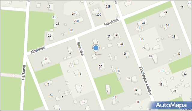 Zalesie Górne, Szeroka, 3, mapa Zalesie Górne