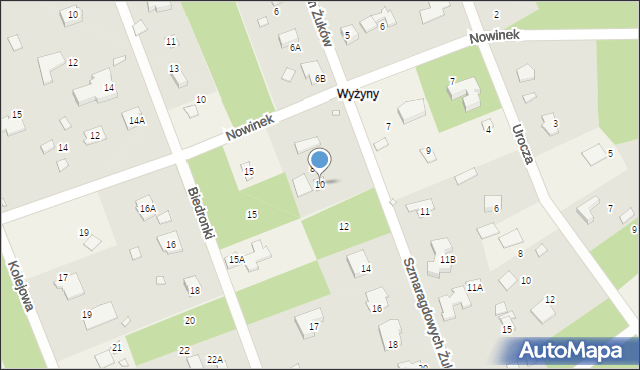 Zalesie Górne, Szmaragdowych Żuków, 10, mapa Zalesie Górne