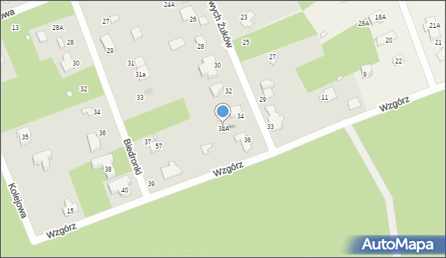 Zalesie Górne, Szmaragdowych Żuków, 34A, mapa Zalesie Górne