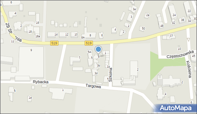 Zalewo, Szkolna, 3, mapa Zalewo