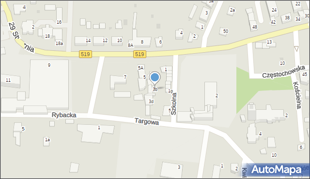 Zalewo, Szkolna, 3b, mapa Zalewo